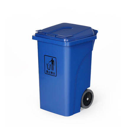 Пластиковый мусорный бак на колесах для использования вне помещений (KL-27)